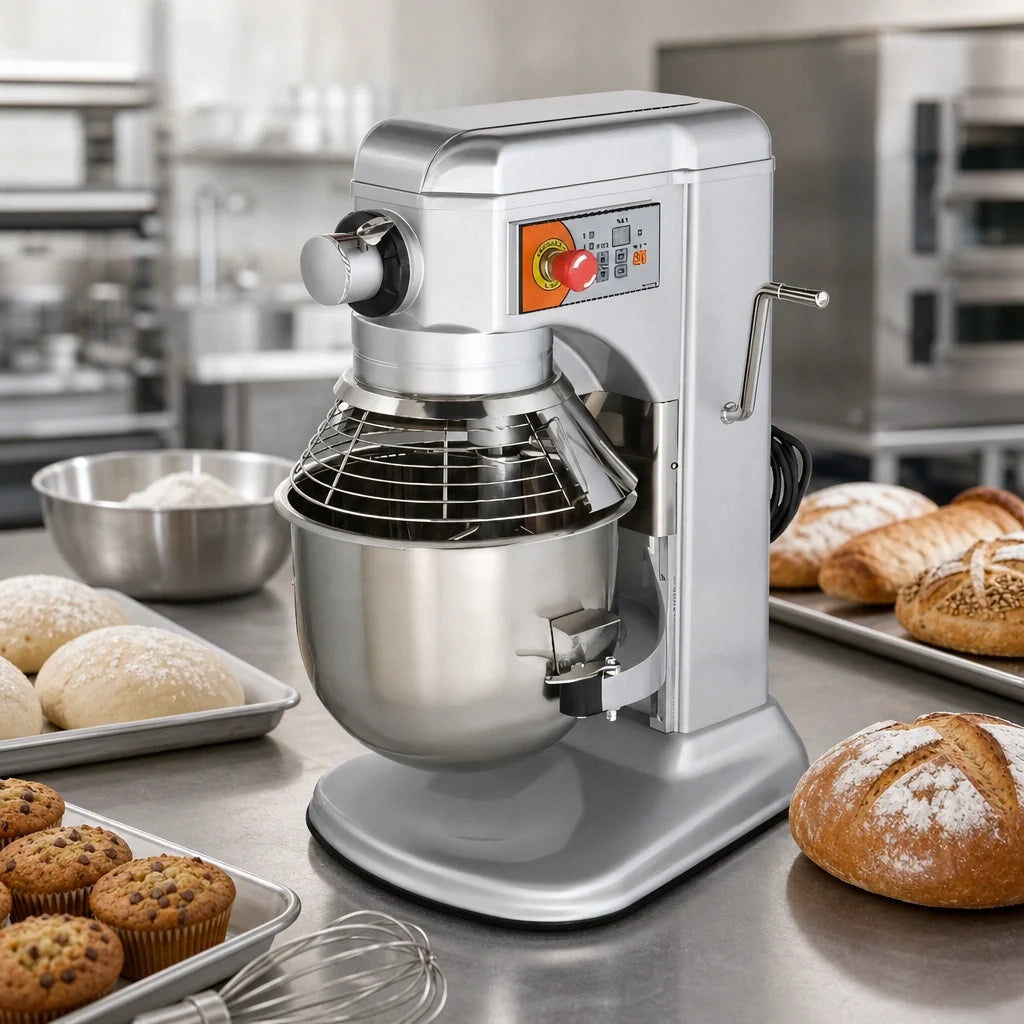 DoughXpress BakeryXpress DXP-PM20A 20-Quart Countertop Planetary Mixer, 5-Speed Digital, 30-Minute Timer, #12 Hub