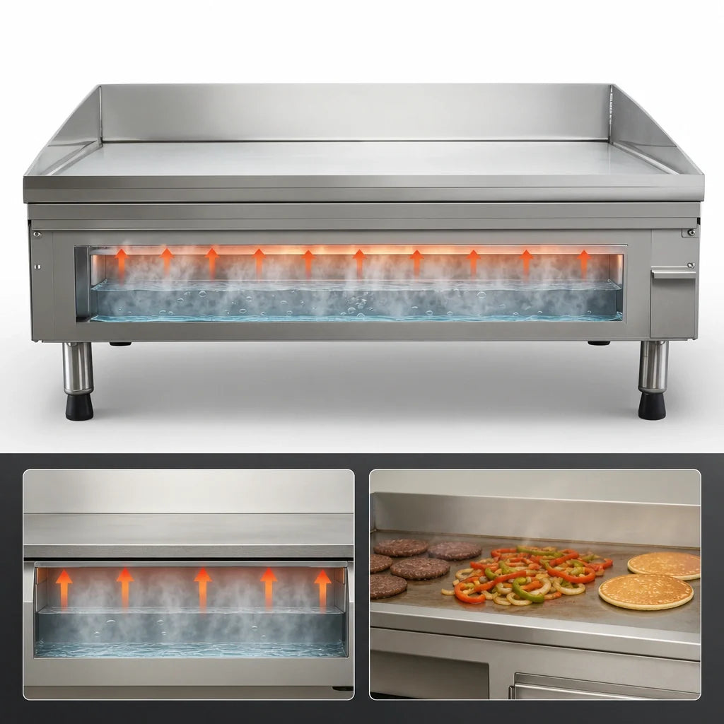 AccuTemp AccuSteam Griddle EGF4803B3650-T1 Countertop Electric Steam-Heated Griddle, 36 x 24-Inch, Digital Controls, 480V 3-Phase