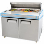 Atosa MSF3615GR 36-Inch Two-Section Mega Top Sandwich/Salad Prep Table Refrigerator, 15-Pan, Stainless Steel, Self-Contained