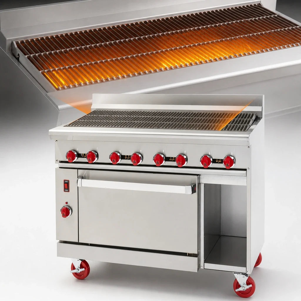 American Range AR-2RB 24-Inch Commercial Gas Radiant Broiler Range with 20-Inch Space Saver Oven, Stainless Steel