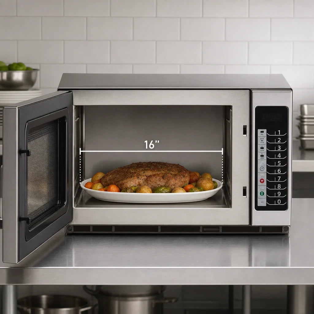 ACP Amana® Commercial RFS18TS Countertop Commercial Microwave Oven, 1.2 Cu. Ft., 1800 Watts, Medium Duty, 100 Programmable Settings