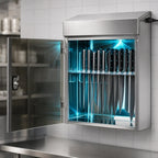 Edlund KSUV-18 UV Knife Sterilizer Cabinet, Stainless Steel, Countertop, 12-Knife Capacity, Mechanical Timer