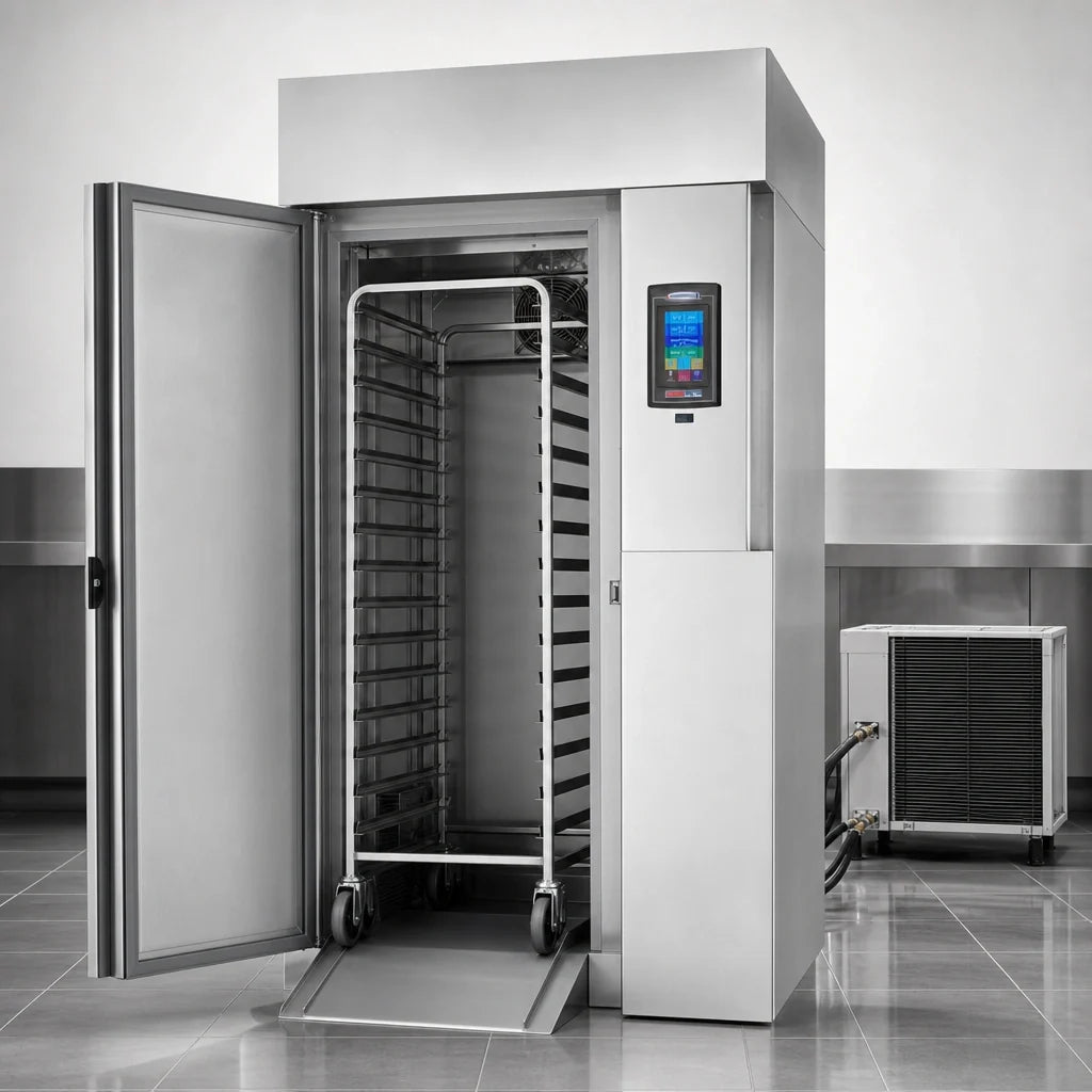 American Panel HURRiCHiLL AP20BCF200-2 Roll-In Remote Blast Chiller/Shock Freezer, 200 lb Chill/120 lb Freeze, 1 Mobile Rack