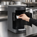 Hamilton Beach Commercial HDC200B Hamilton Beach Single-Cup Pod Coffee Maker, Front-Loading, Automatic Shutoff, Fits 8–12 oz. Cups Case of 6