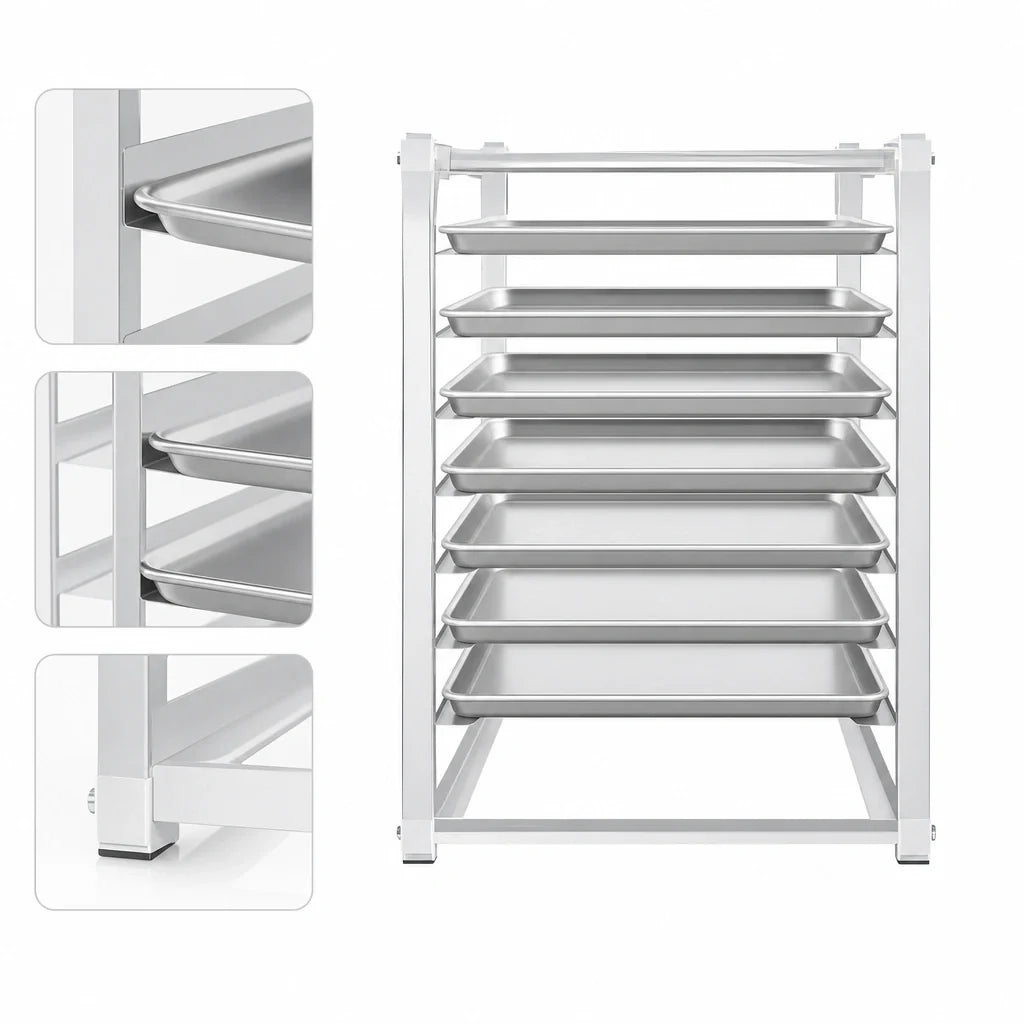 Atosa MPRA-SP Aluminum Refrigerator/Freezer Pan Rack for 7 Half-Size Sheet Pans, 350 lb Capacity