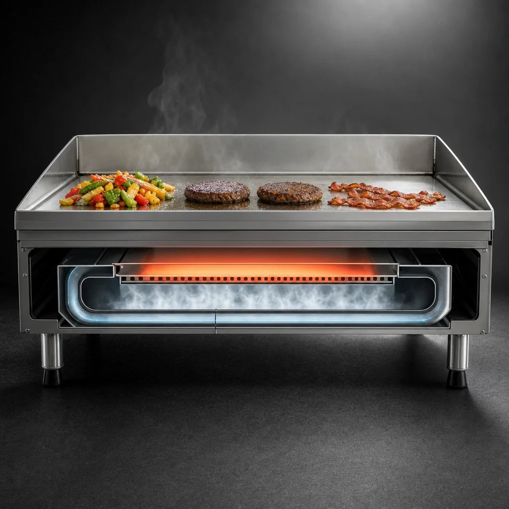 AccuTemp AccuSteam Griddle EGF4803A2450-T1 Electric Steam-Heated Countertop Griddle, 24 x 30-Inch, Digital Controls, 480V 3-Phase