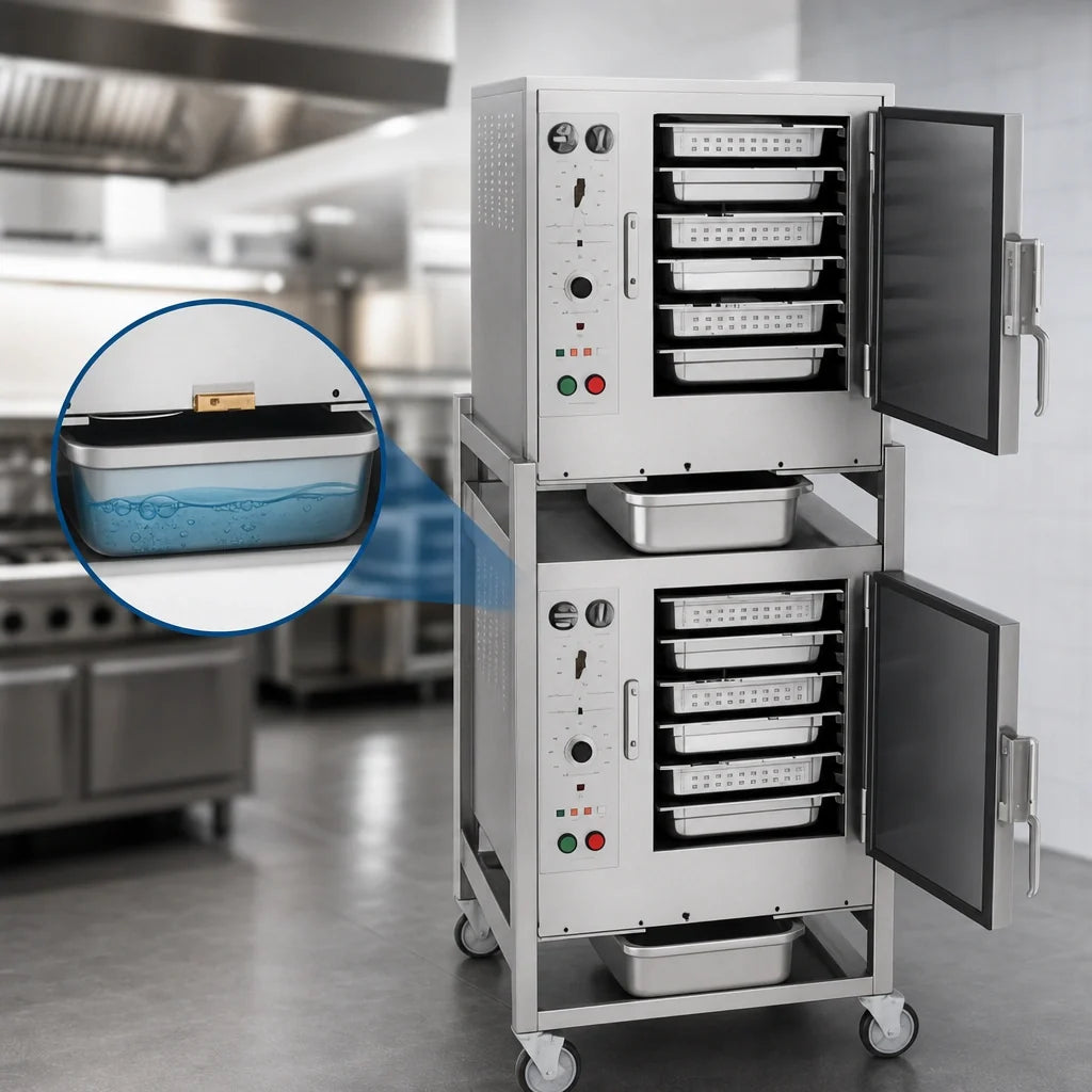 AccuTemp Steam'N'Hold S64803D140 DBL Two-Cavity Connectionless Vacuum Steamer, 12 Full-Size Pan Capacity, Manual Controls, 480V 3-Phase