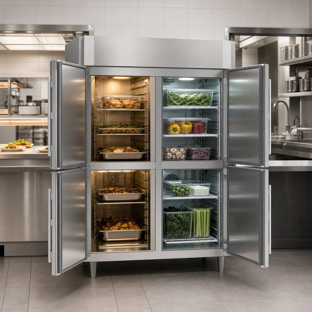 Victory Refrigeration UltraSpec™ HRSA-2D-S1-EW-PT-HD-HC Extra-Wide Dual-Temperature Pass-Thru Warmer/Refrigerator Cabinet, 2-Section, Stainless Steel