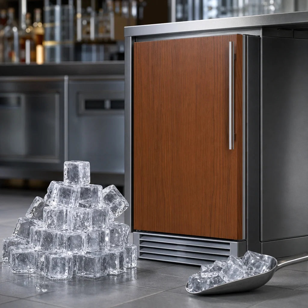 Summit Commercial Summit Appliance BIM44GCSSIF Commercial Built-In/Freestanding Full-Size Dice Ice Machine, 25 lb Bin, Stainless Steel