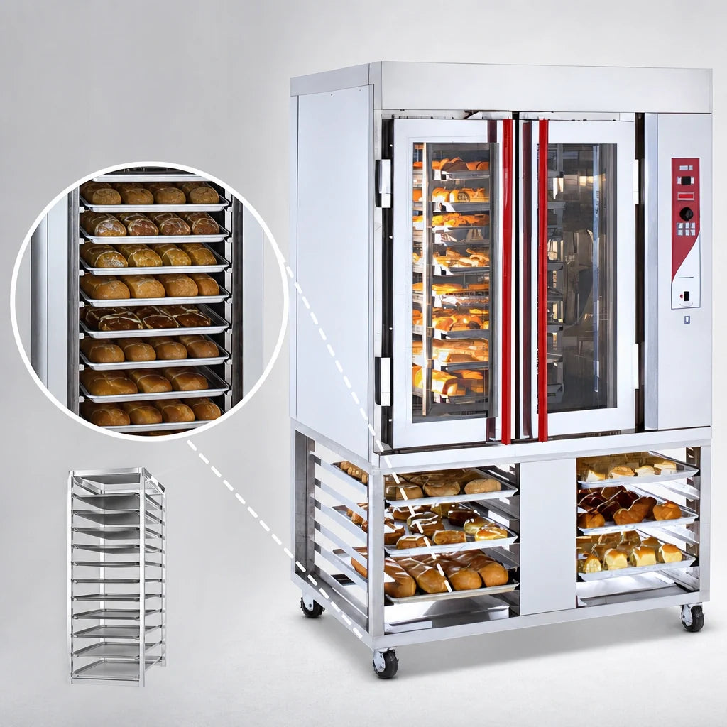Blodgett XR8-G/STAND Rotating Rack Gas Bakery Oven with Stand, 8-Pan Capacity, Programmable Digital Controls, Stainless Steel