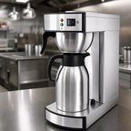 Omcan 44315 Commercial Stainless Steel Manual Pourover Coffee Maker with 2-Liter Thermal Carafe
