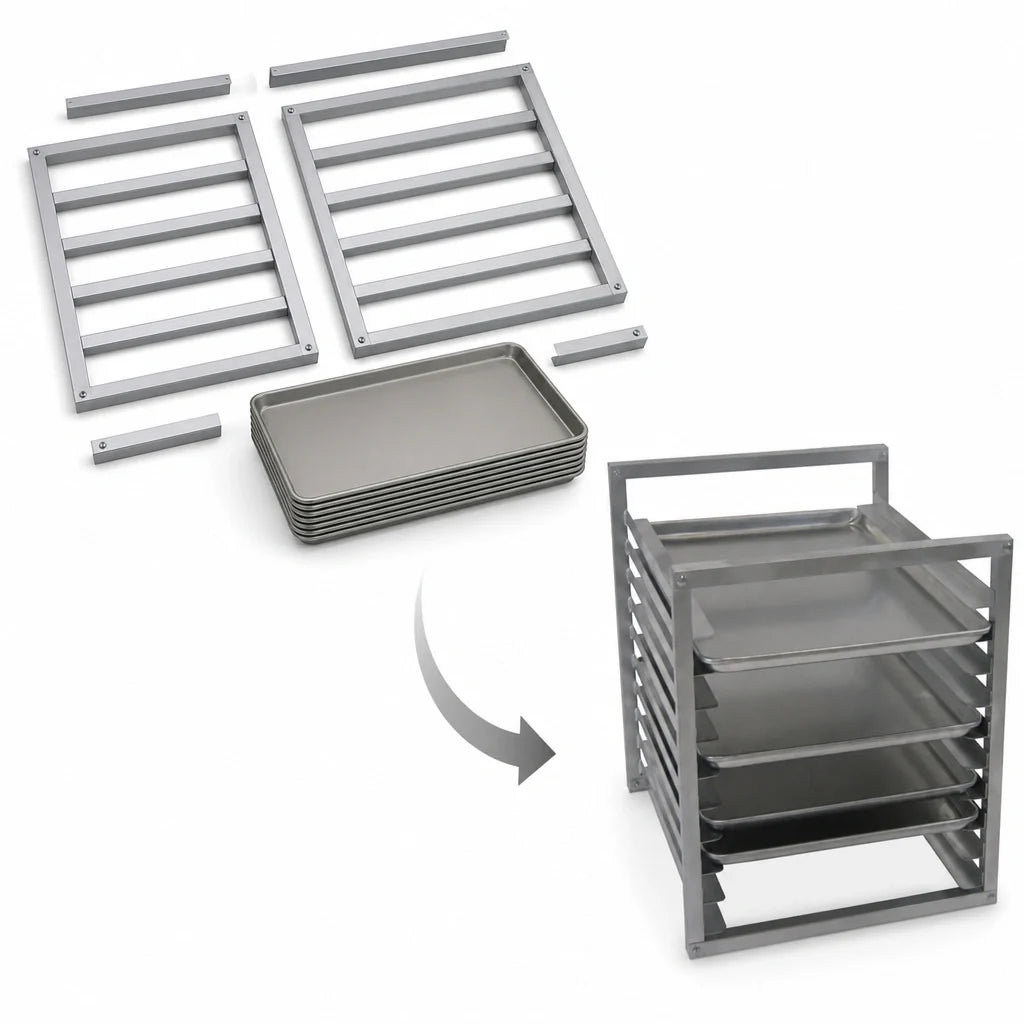Channel RIR-10KD 10-Pan Aluminum End-Load Bun Pan Rack for Reach-In Refrigerators, Knock-Down, 18 x 26 or 13 x 18 Pans