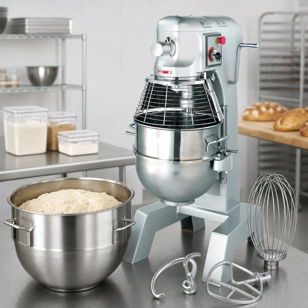 DoughXpress BakeryXpress DXP-PM040 40 Qt Gear-Driven Countertop Planetary Mixer, 3-Speed, 1-1/2 HP