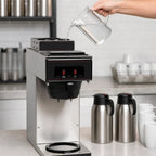 BUNN 13300.0002 Commercial Pourover Drip Coffee Maker, Manual Fill, Stainless Steel, 2 Warmers