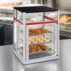 Hatco Flav-R-Savor® FSD-2X 2-Door Countertop Hot Food Holding and Display Cabinet with Stationary 3-Tier Pan Rack, LED Lighting, 120V