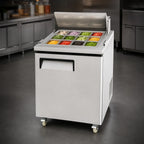 Atosa MSF8305GR 27-1/2-Inch 1-Section Mega Top Sandwich/Salad Prep Table Refrigerator, 12 1/6 Pans
