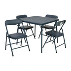 Flash Furniture JB-9-KID-NV-GG Kids' Folding Table and Chair Set, 24" Square, 20-1/4"H, 4 Chairs, Navy