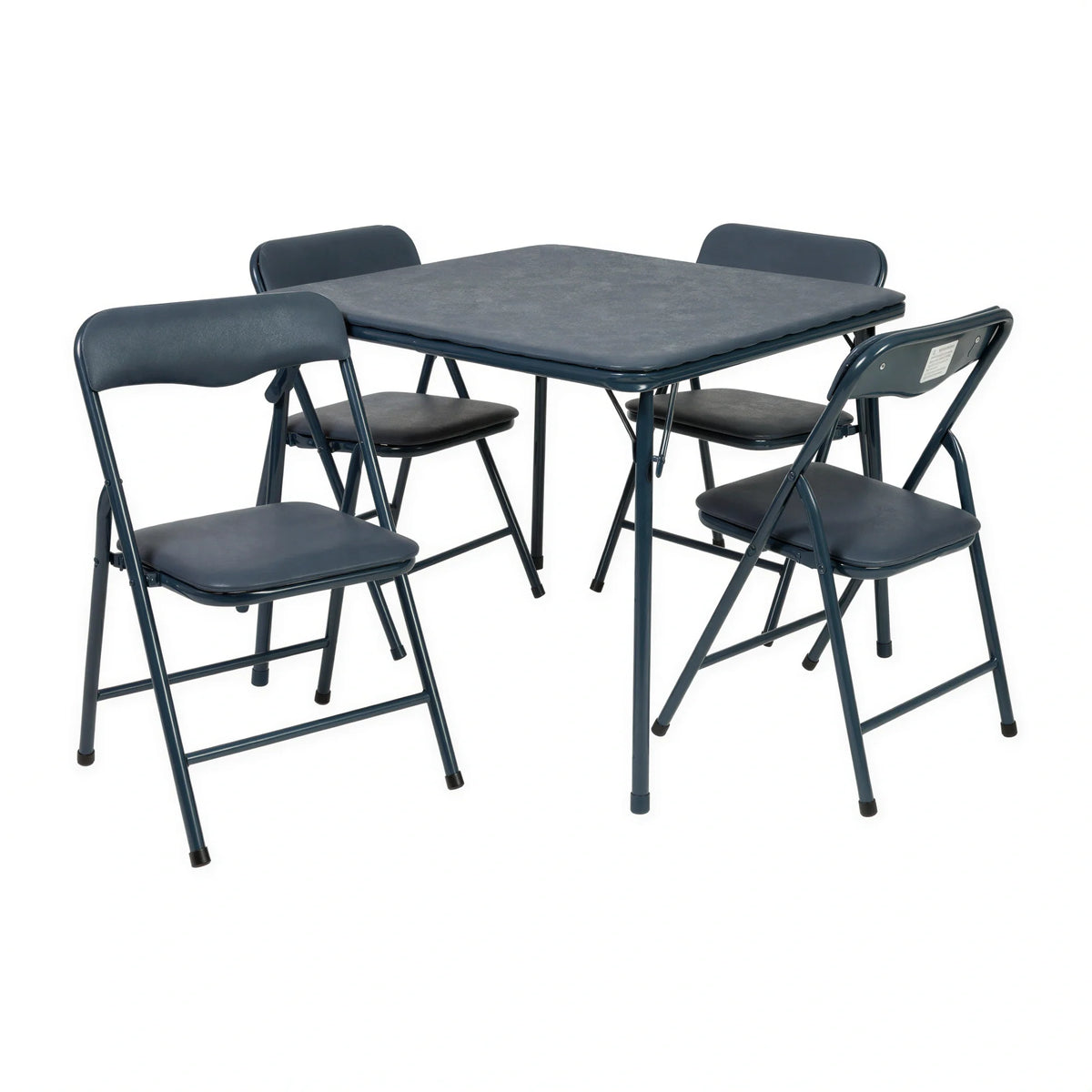 Flash Furniture JB-9-KID-NV-GG Kids' Folding Table and Chair Set, 24" Square, 20-1/4"H, 4 Chairs, Navy