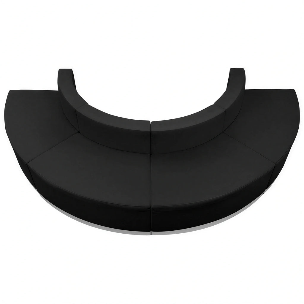 Flash Furniture Hercules - Alon ZB-803-520-SET-BK-GG Modular Reception Configuration with Four Black LeatherSoft Chairs