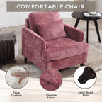 Modern Mid Century Wood Frame Armchair with Tufted Design - Multiple Colors
