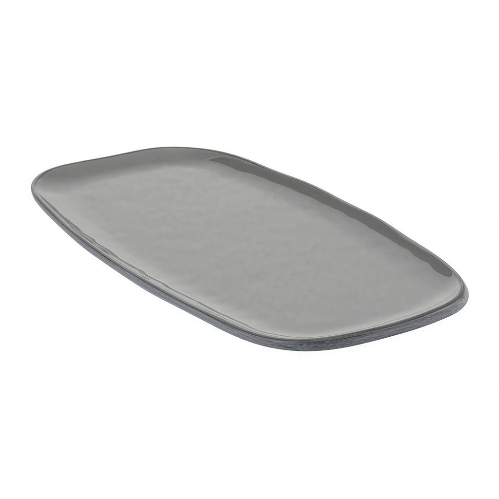 Global Tableware Collective Dalebrook, Marl DBTGY4608 Rectangular Melamine Side Plate, Charcoal Grey, 11-3/4" x 6" 1 Dozen