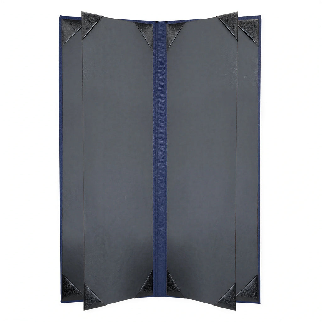 Risch LINEN-6V 4.25X14 Vinyl Hardback Menu Cover, 4-1/4 x 14 in, Single, 6-View Booklet Case of 25