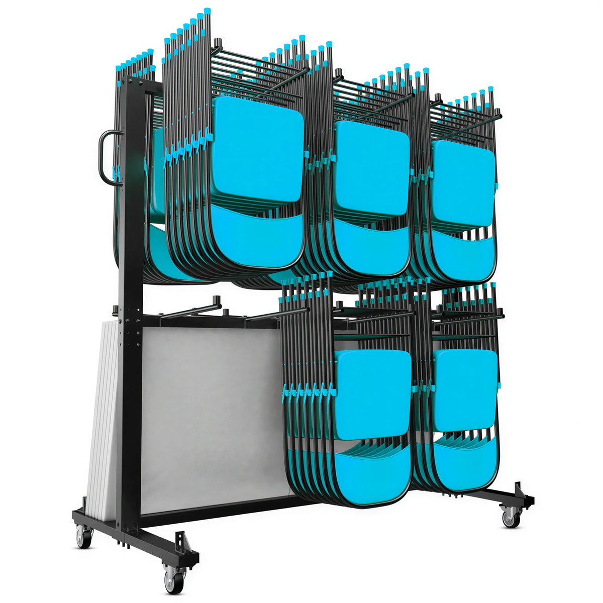 Flash Furniture QIN-SHD245425-GG Mobile Cart for Folding Tables & Chairs, 84-Chair or 42-Chair/12-Table Capacity, Outdoor Cover