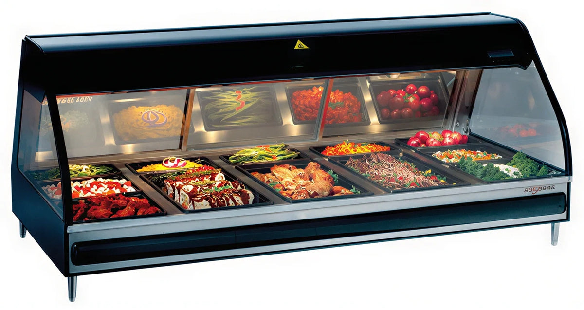 Alto-Shaam Halo Heat ED3-72 72-Inch Countertop Full-Service Heated Display Case with Curved Glass, Dual Heat Zones, LED Lighting