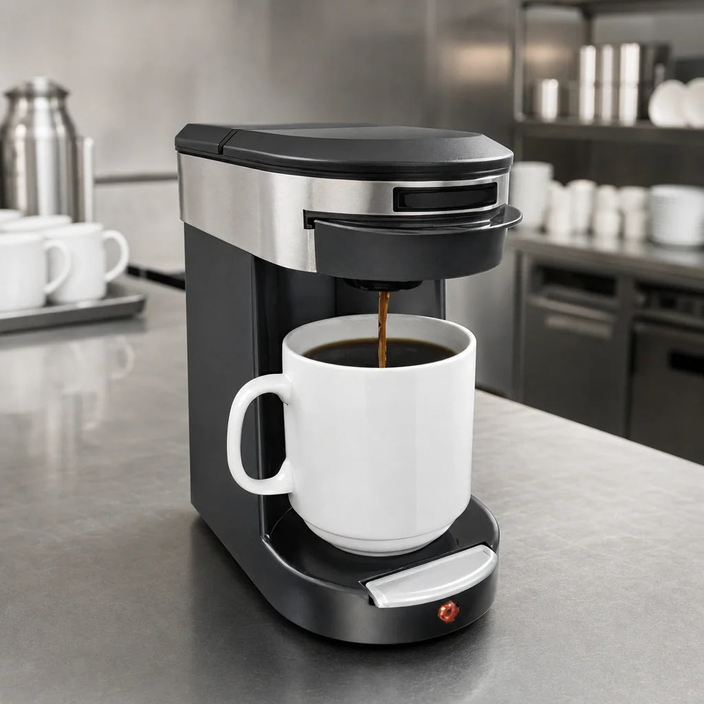Hamilton Beach Commercial HDC200S-CE Hamilton Beach Single-Cup Pod Coffee Maker, Front-Loading, 230V, Black Case of 6
