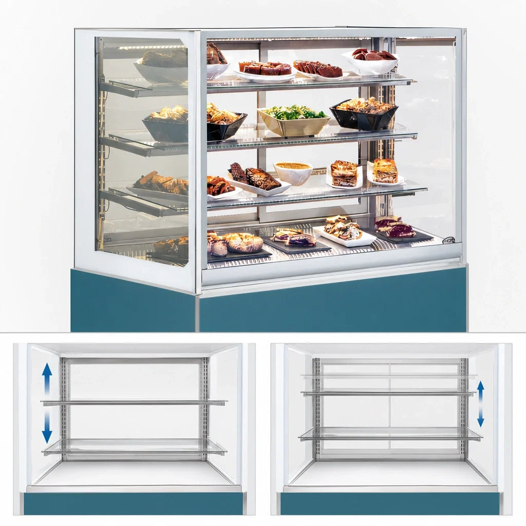 Federal Industries Italian Glass Series ITH6034-B18 60-Inch Full-Service Heated Food Display Case, 2 Adjustable Shelves, LED Lighting