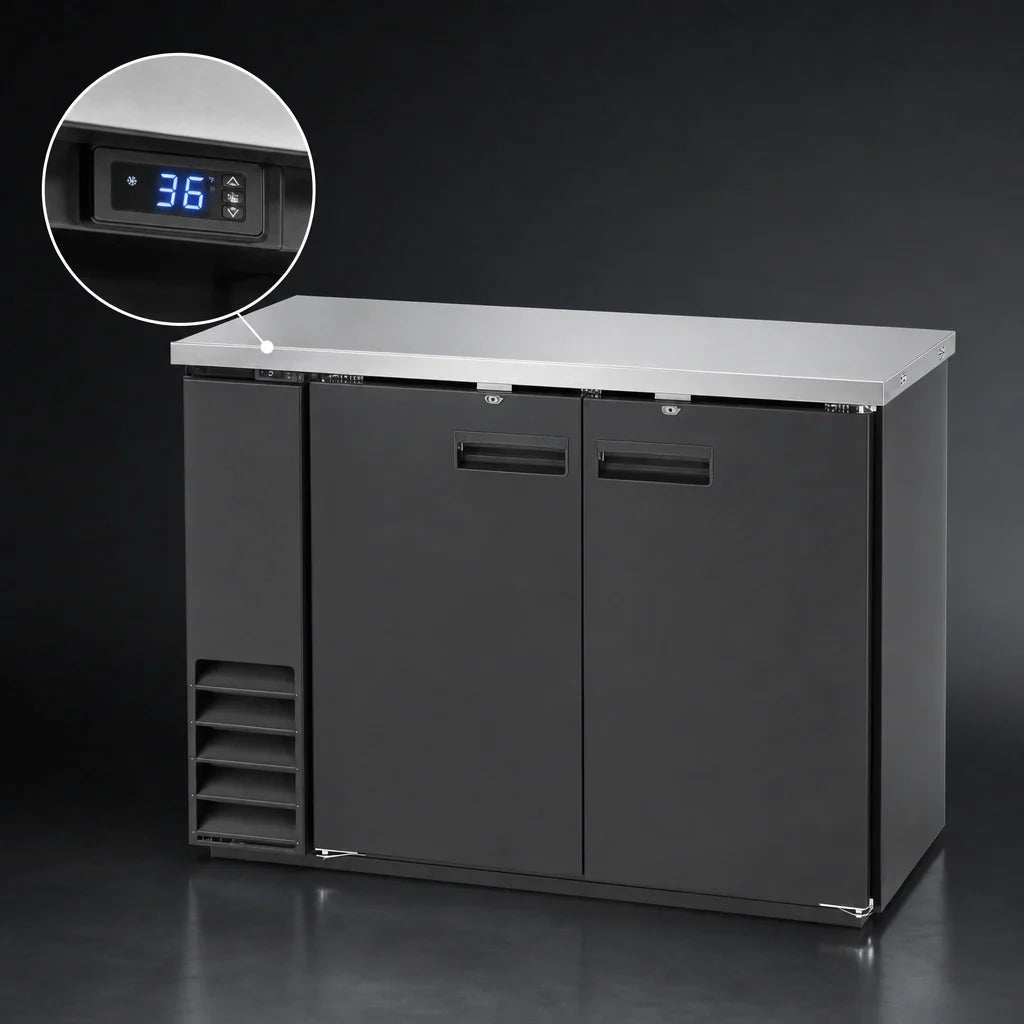 Arctic Air ABB48 49-Inch 12.5 Cu. Ft. Two-Section Back Bar Refrigerator, Two Solid Locking Doors