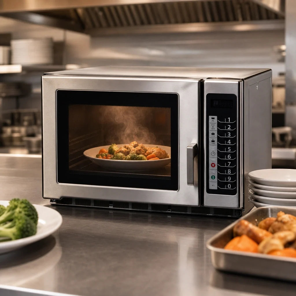 ACP Amana® Commercial RFS18TS Countertop Commercial Microwave Oven, 1.2 Cu. Ft., 1800 Watts, Medium Duty, 100 Programmable Settings