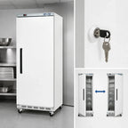 Arctic Air AWF25 Single-Section Reach-In Freezer, 25 Cu. Ft., Solid Locking Door, Bottom-Mounted, White
