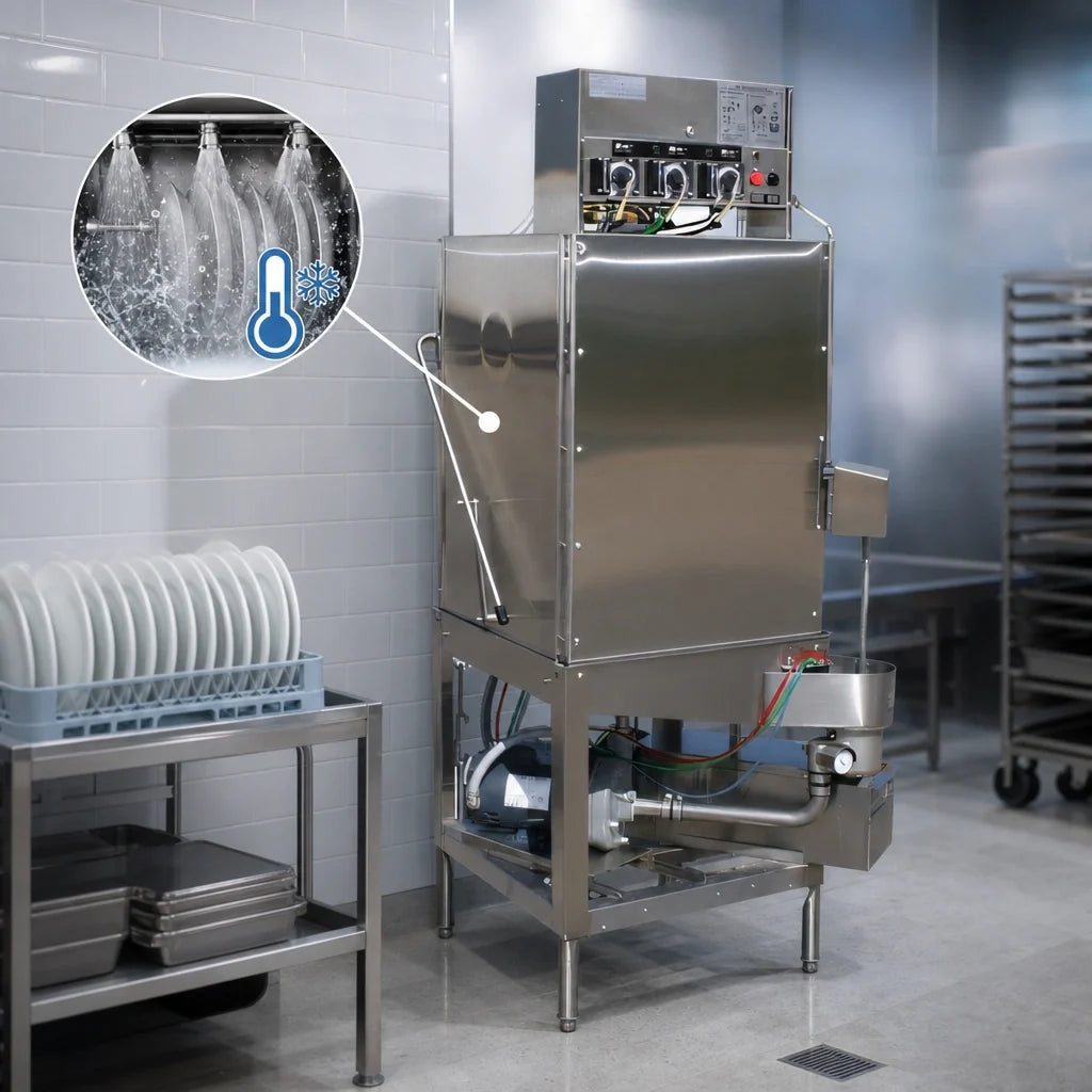 American Dish Service AFB-C Door-Type Bakery Dishwasher, Low-Temp Chemical Sanitizing, Single Rack, Corner Design, 37 Racks/Hour