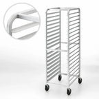 Advance Tabco CFL20 Front-Load Aluminum Roll-In Oven Rack, 20-Pan Capacity, 18 x 26-Inch Pans, 4-Inch Casters