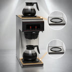 BUNN 13300.0002 Commercial Pourover Drip Coffee Maker, Manual Fill, Stainless Steel, 2 Warmers