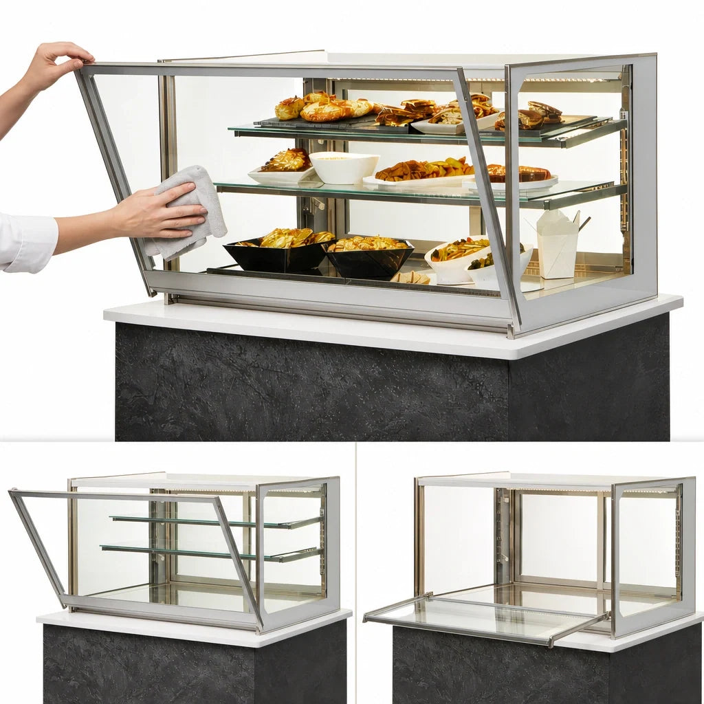 Federal Industries Italian Glass Series ITH3634 36-Inch Heated Drop-In Counter Display Case with Tempered Glass, LED Lighting and Stainless Steel