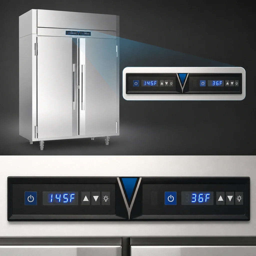 Victory Refrigeration UltraSpec™ HRSA-2D-S1-EW-PT-HC Extra-Wide Pass-Thru Dual-Temperature Warming Cabinet/Refrigerator, 2-Section