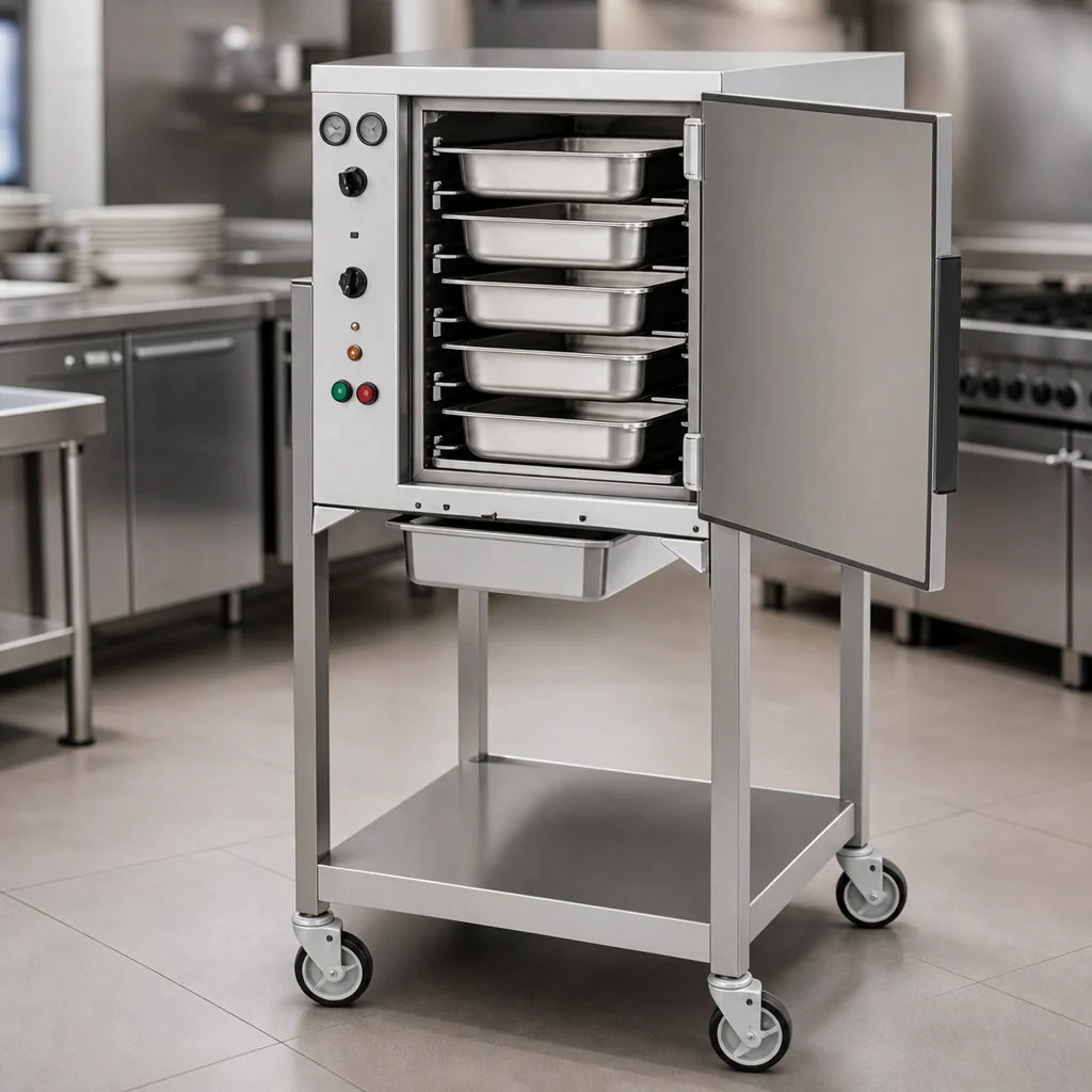 AccuTemp Steam'N'Hold S62083D100 SGL Boilerless Convection Steamer, 1 Compartment, 6-Pan, 208V 3-Phase, Mechanical Timer, No Plumbing