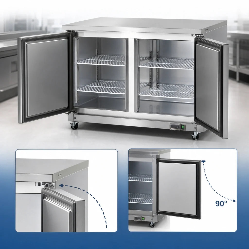 Arctic Air AUC48F 48.25-Inch Two-Section Undercounter Worktop Freezer, 10.1 Cu. Ft., Stainless Steel, Rear-Mounted Self-Contained Refrigeration