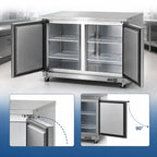 Arctic Air AUC48F 48.25-Inch Two-Section Undercounter Worktop Freezer, 10.1 Cu. Ft., Stainless Steel, Rear-Mounted Self-Contained Refrigeration