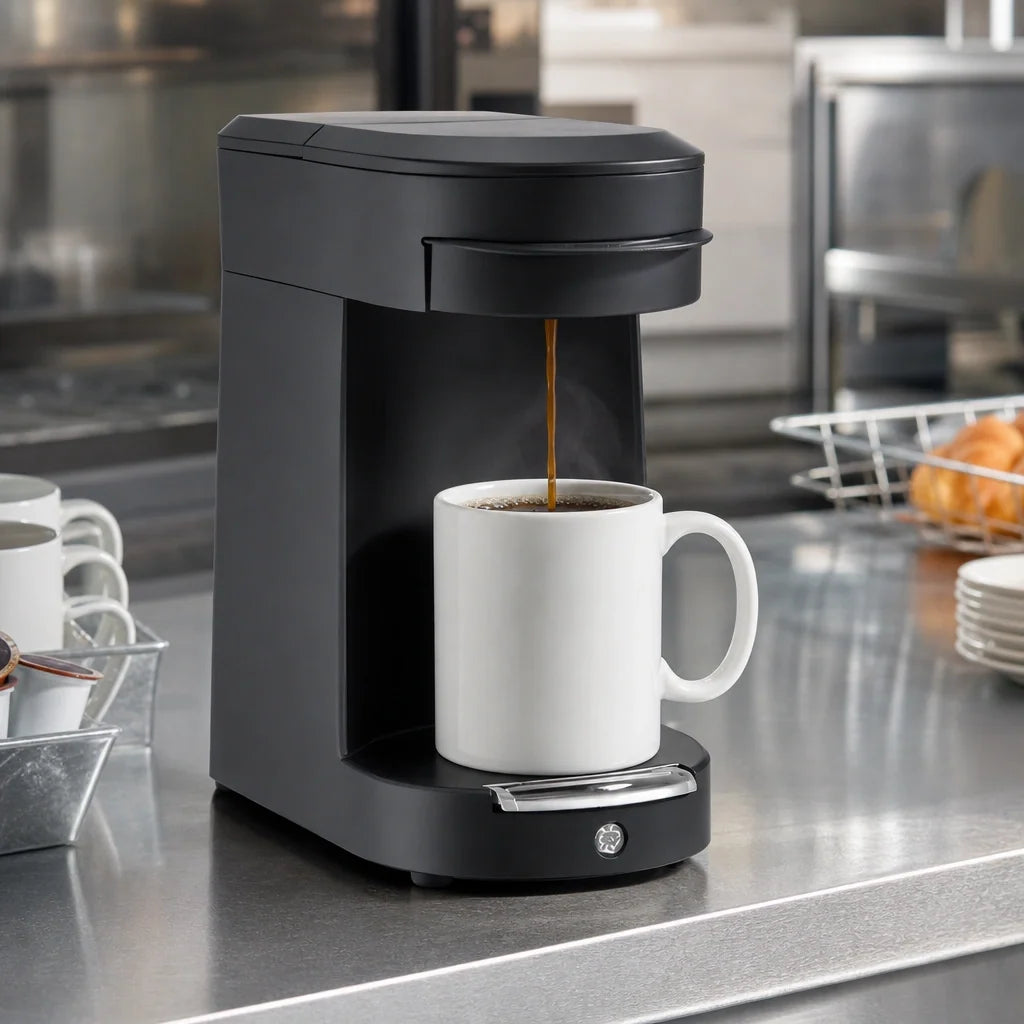 Hamilton Beach Commercial HDC200B Hamilton Beach Single-Cup Pod Coffee Maker, Front-Loading, Automatic Shutoff, Fits 8–12 oz. Cups Case of 6