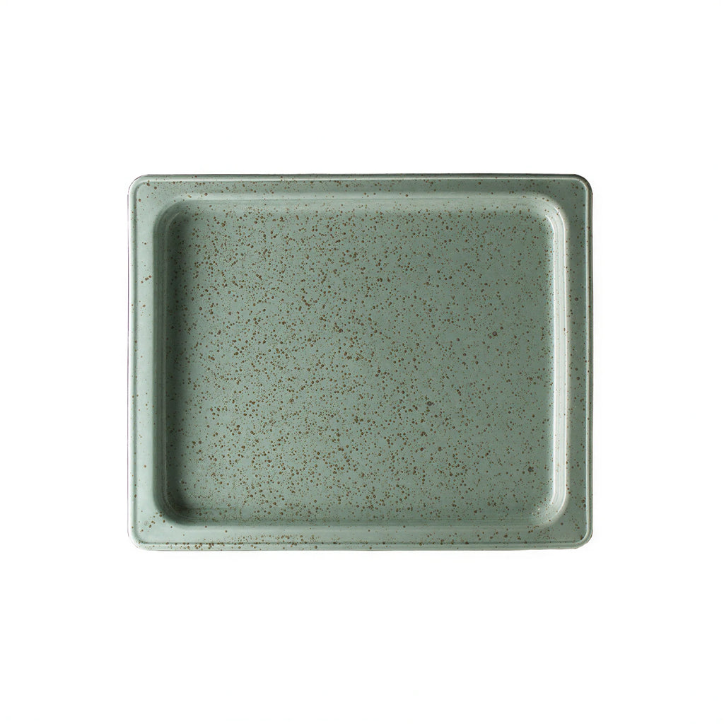 Global Tableware Collective G. Benedikt GBGAR90111 GN 1/2 Rectangular Porcelain Tray Dish, Rainforest, 10.25" x 12.75" x 1.25"