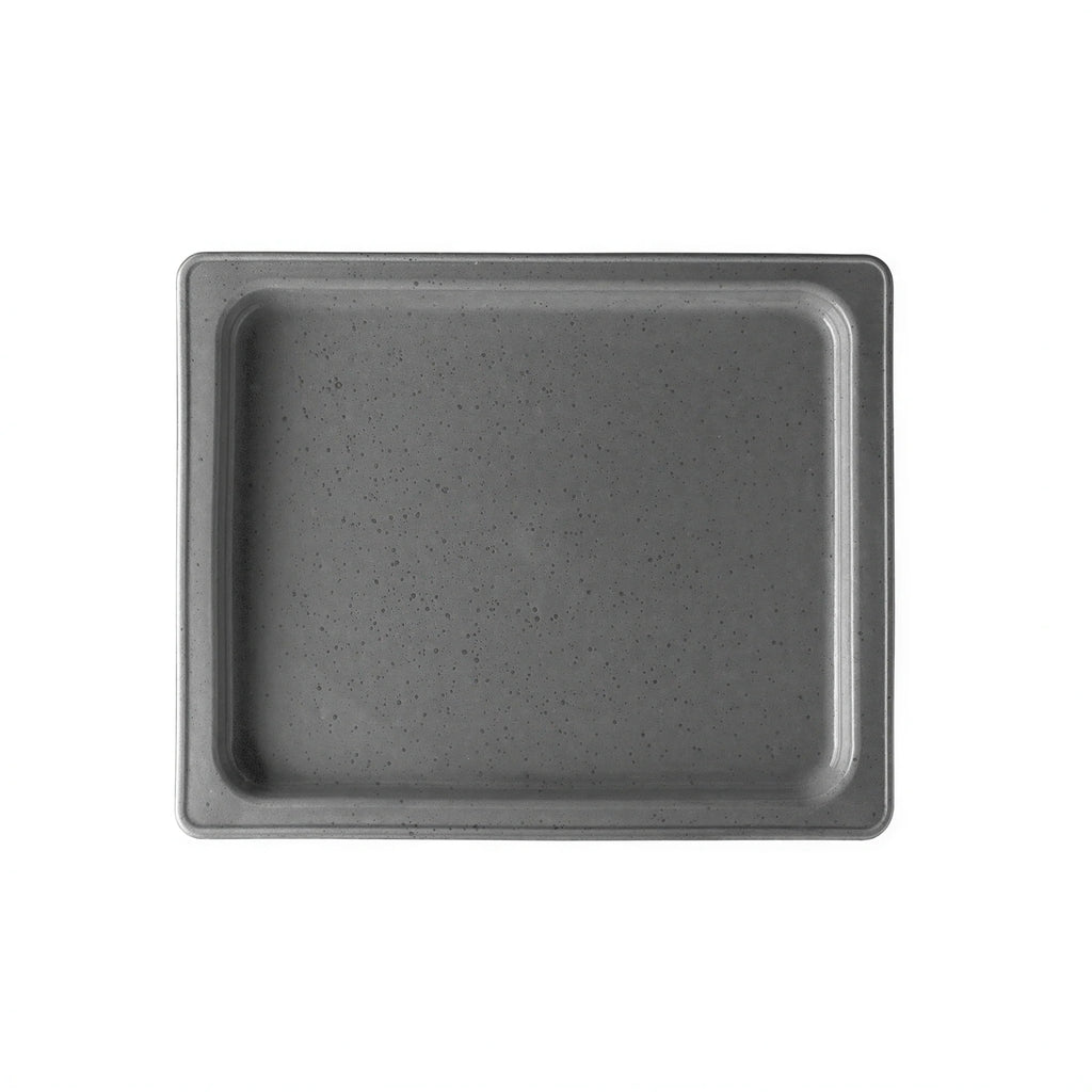 Global Tableware Collective G. Benedikt GBGAH90111 GN 1/2 Porcelain Rectangular Tray Dish, Gray, 10.25 x 12.75 x 1.25 in
