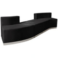 Flash Furniture Hercules - Alon ZB-803-860-SET-BK-GG Modular Reception Configuration with Concave and Convex Chairs, Ottoman, Black LeatherSoft