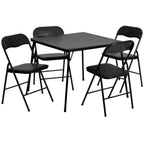 Flash Furniture JB-1-GG Folding Card Table and Chair Set, 33-1/2" Square, 27-3/4" High, 4 Chairs, Black