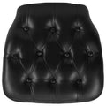 Flash Furniture SZ-TUFT-BLACK-GG Tufted Black Vinyl Chair Cushion for Chiavari Chairs, 15-3/4"W x 15-3/4"D x 1-1/2"H