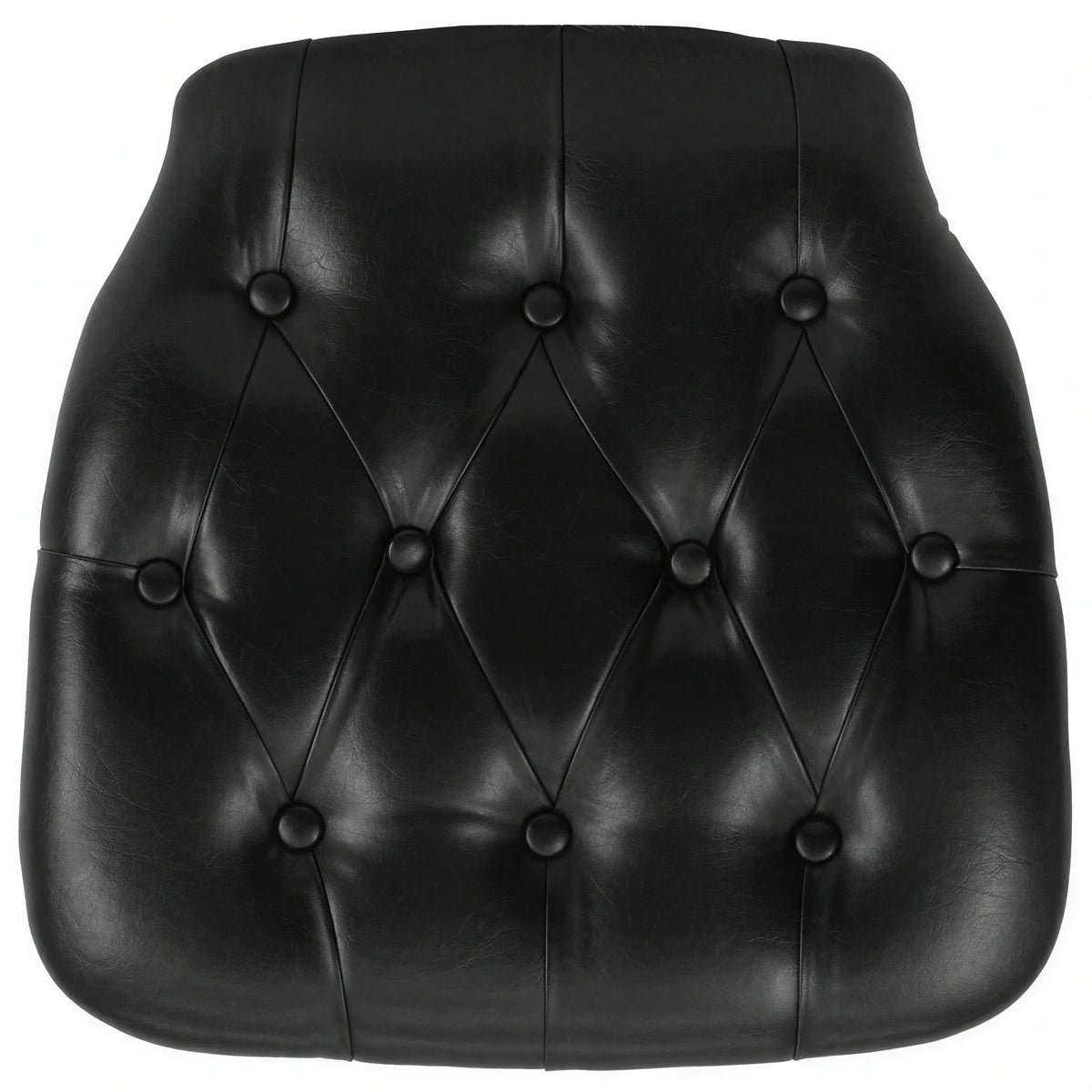 Flash Furniture SZ-TUFT-BLACK-GG Tufted Black Vinyl Chair Cushion for Chiavari Chairs, 15-3/4"W x 15-3/4"D x 1-1/2"H