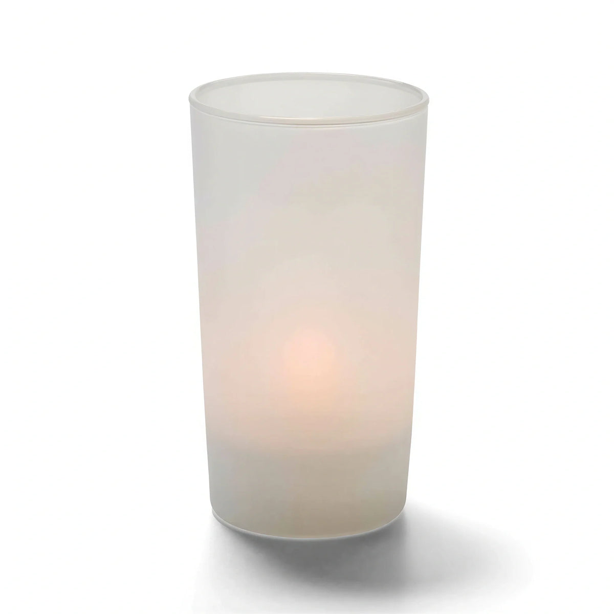 Hollowick/Steelite Cafe Cylinder SCH400SL Glass Votive Lamp, Satin Linen, 4-3/4"H x 2-3/4" Diameter
