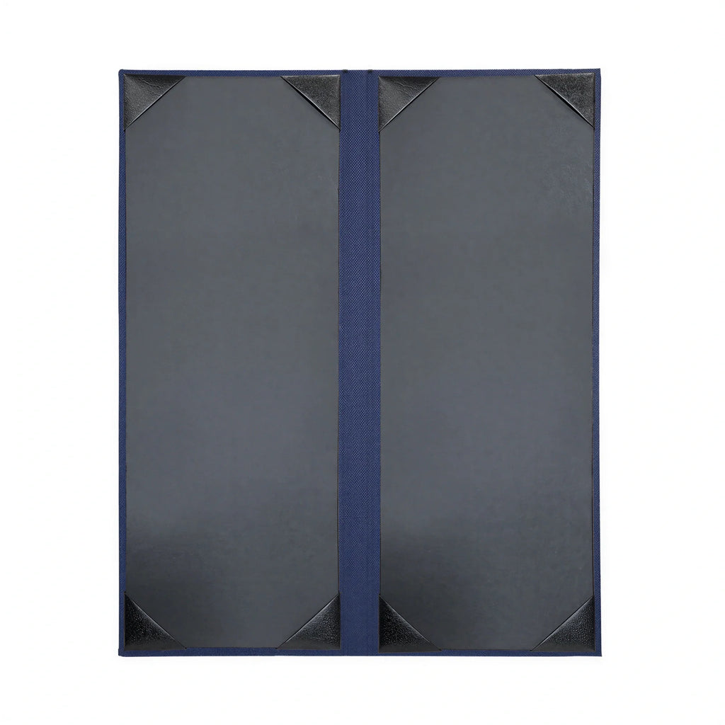 Risch LINEN-2V 4.25X11 Vinyl Linen Hardback Menu Cover, 4-1/4 x 11 in, 2-View Booklet Case of 25